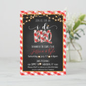 I Do BBQ Invitation - Gingham Kaart (Staand voorkant)