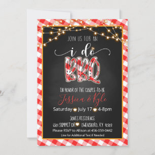 I Do BBQ Invitation - Gingham Kaart