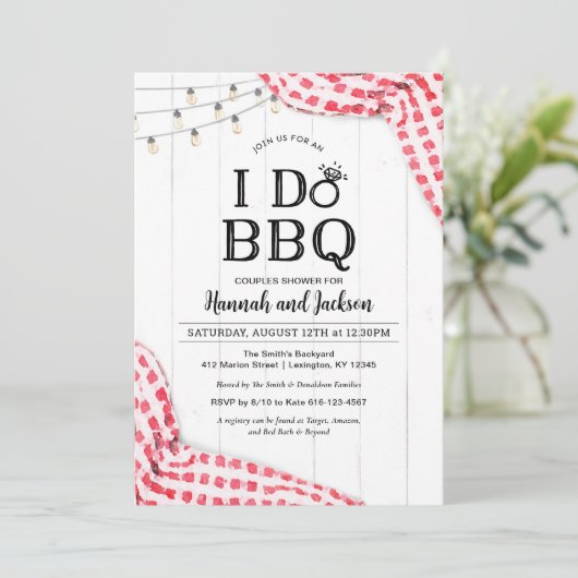 I Do BBQ Invitation Kaart (Staand voorkant)