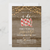 I Do BBQ Invitation - Rustic Gingham Kaart (Voorkant)