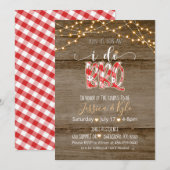 I Do BBQ Invitation - Rustic Gingham Kaart (Voorkant / Achterkant)