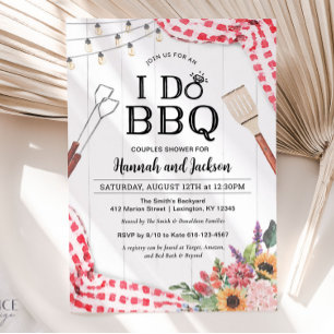 I Do BBQ Koppel Bruiloft Feest Uitnodiging