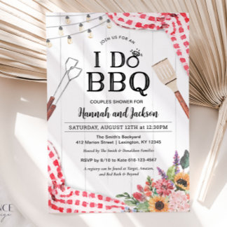 I Do BBQ Koppel Bruiloft Invitatie Kaart