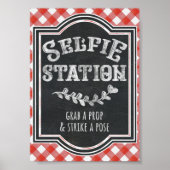 I Do BBQ Koppel Verloving Feest Selfie Station Poster (Voorkant)