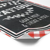 I Do BBQ Koppel Verloving Feest Selfie Station Poster (Hoek)