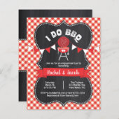 I DO BBQ Koppels Douche Red Gingham op Chalkboard (Voorkant / Achterkant)