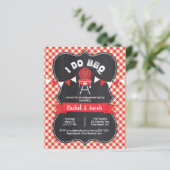I DO BBQ Koppels Douche Red Gingham op Chalkboard (Staand voorkant)