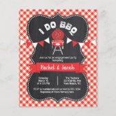 I DO BBQ Koppels Douche Red Gingham op Chalkboard (Voorkant)