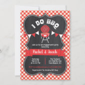 I DO BBQ Koppels Douche Red Gingham op Chalkboard Kaart (Voorkant)