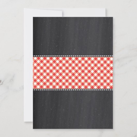 I DO BBQ Koppels Douche Red Gingham op Chalkboard Kaart (Achterkant)