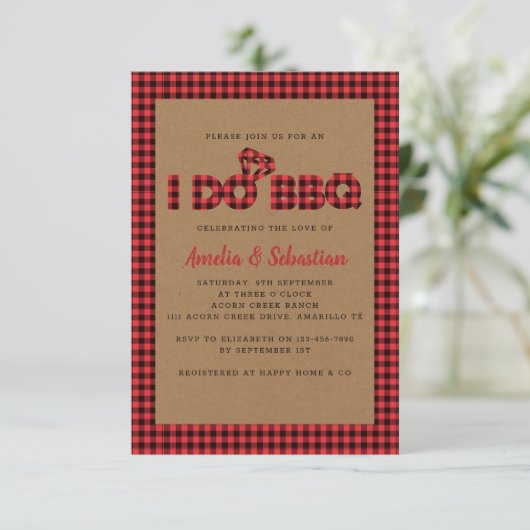 I Do BBQ Kraft Play Vrijgezellenfeest Kaart (Staand voorkant)