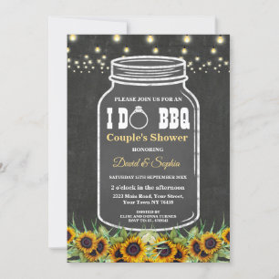 I DO BBQ Mason Jar Chalkboard Couples Shower Kaart