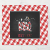 I Do BBQ Mousserende Wijn Label - Rood - Aangepast Sparkling Wijnetiket (Enkel label)