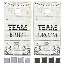 I Do BBQ Natural Wood Cornhole Set