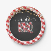 I Do BBQ Paper Bord - Gingham (Voorkant)