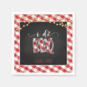 I Do BBQ Paper Napkin - Gingham - Custom Servet (Voorkant)