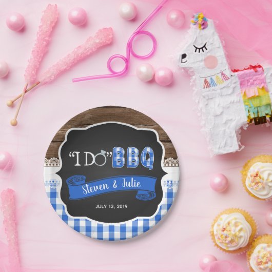 I Do BBQ Papier Bord - Blauw (Feest)