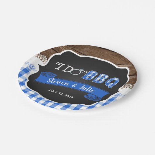 I Do BBQ Papier Bord - Blauw (Gekanteld)