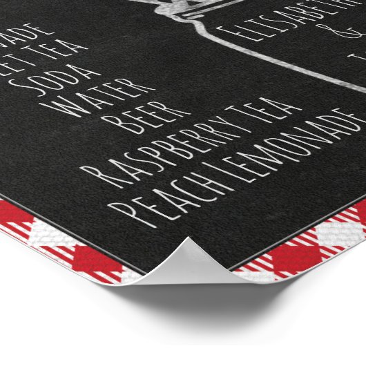 I Do BBQ Party Drinken & Beverage Bar Sign. Poster (Hoek)