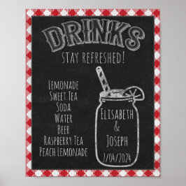 I Do BBQ Party Drinken & Beverage Bar Sign. Poster