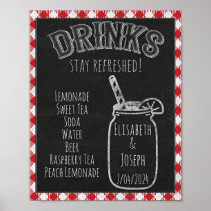 I Do BBQ Party Drinken & Beverage Bar Sign. Poster
