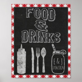 I Do BBQ Party Food Bar & Drink Sign Poster