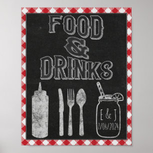 I Do BBQ Party Food Bar & Drink Sign Poster