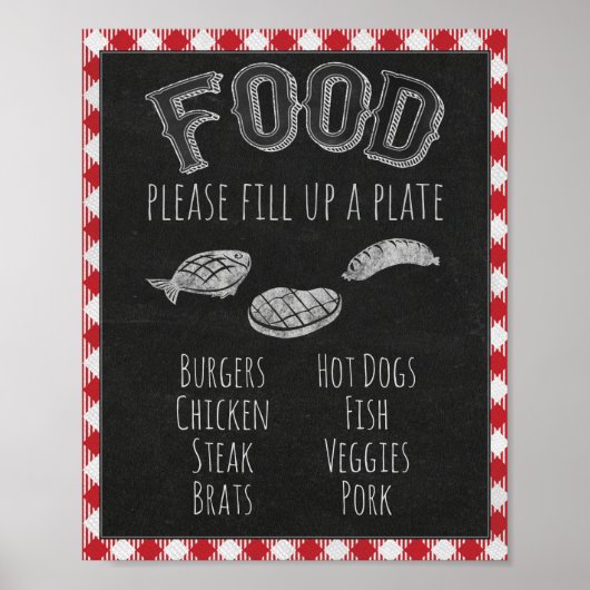 I Do BBQ Party Food Bar, Grill & BBQ Bar Sign. Poster (Voorkant)