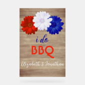 I Do BBQ Patriotic Floral Acryl Bord (Voorkant)