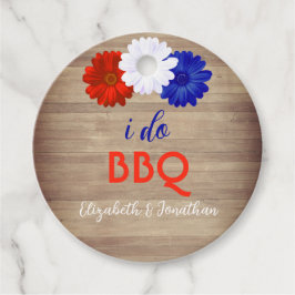 I Do BBQ Patriotic Floral Bedankjes Labels