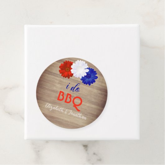 I Do BBQ Patriotic Floral Bedankjes Labels (In situ)
