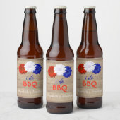 I Do BBQ Patriotic Floral Bier Etiket (Flessen)