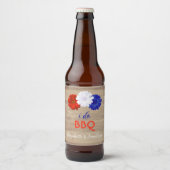 I Do BBQ Patriotic Floral Bier Etiket (Voorkant)