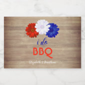 I Do BBQ Patriotic Floral Likeurfles Etiket (Enkel label)