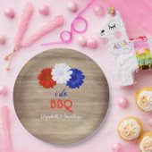 I Do BBQ Patriotic Floral Papieren Bordje (Feest)