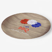 I Do BBQ Patriotic Floral Papieren Bordje (Gekanteld)