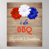 I Do BBQ Patriotic Floral Poster (Voorkant)
