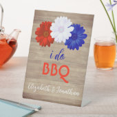I Do BBQ Patriotic Floral Reclamebord Met Voetstuk (Insitu)