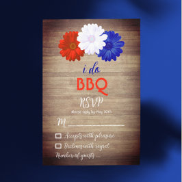 I Do BBQ Patriotic Floral RSVP Kaartje