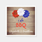 I Do BBQ Patriotic Floral Servet (Voorkant)