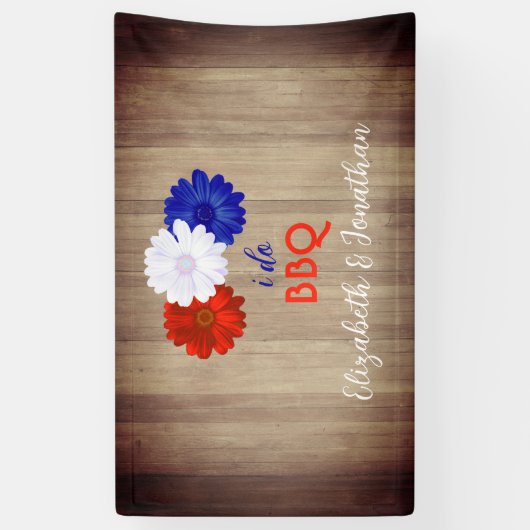 I Do BBQ Patriotic Floral Spandoek (Verticaal)