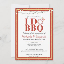 I Do BBQ Red Engagement Party Couples Shower Kaart