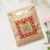 I Do BBQ Red Gingham and Sunflower Bedankzakje (Gezegeld)