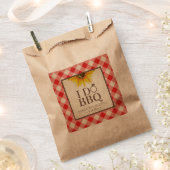 I Do BBQ Red Gingham and Sunflower Bedankzakje (Geknipt)