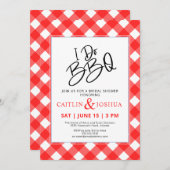 I Do BBQ Red Plaid Party Bridal Shower Invitation Kaart (Voorkant / Achterkant)