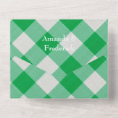 I DO BBQ roze en Blue Cosmos Rustic Wedding All In One Uitnodiging (Achterkant)