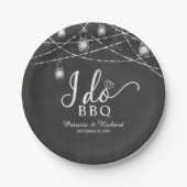 I Do BBQ Rustic Chalk Engagement Party Papieren Bordje (Voorkant)