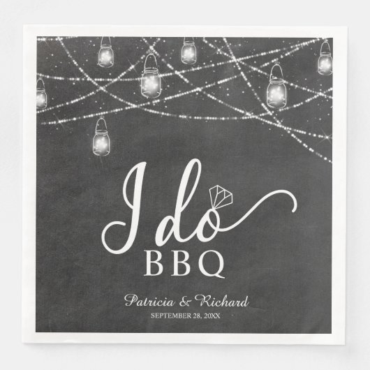 I Do BBQ Rustic Engagement Party Chalk Servet (Voorkant)