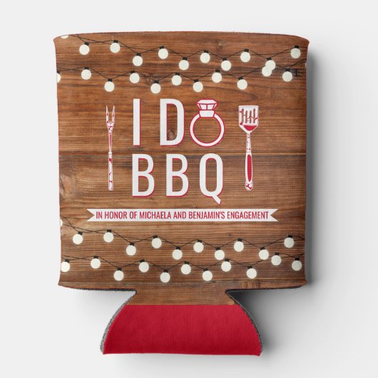 I Do BBQ Rustic Engagement Party Couples Shower Blikjeskoeler (Achterkant)