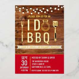 I Do BBQ Rustic Engagement Party Couples Shower Folie Uitnodiging